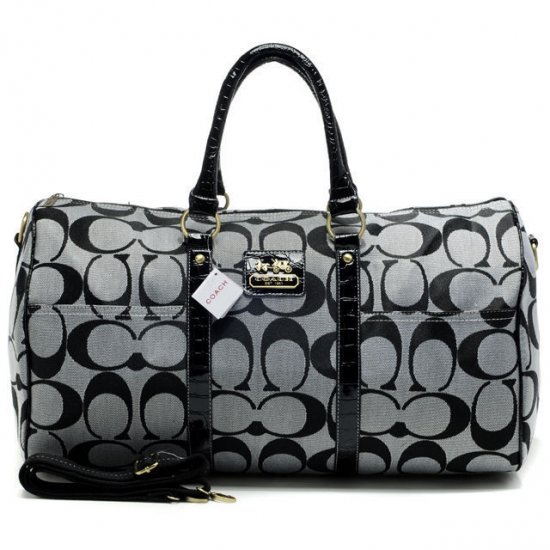 Coach Bleecker Monogram In Signature Large Grey Luggage Bags AFM - Click Image to Close